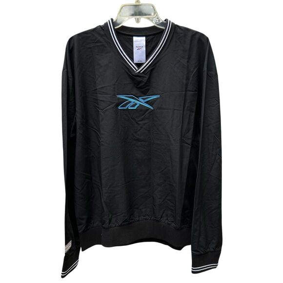NEW Reebok V-Neck Long Sleeve Pullover Uniform Woven Crew Windbreaker-Size Small - Picture 1 of 14